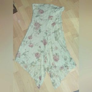 A very comfortable light asymmetric floral print skirt
